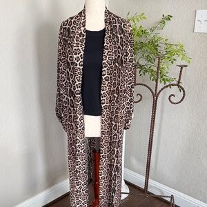 Leopard Print Long Cardigan
